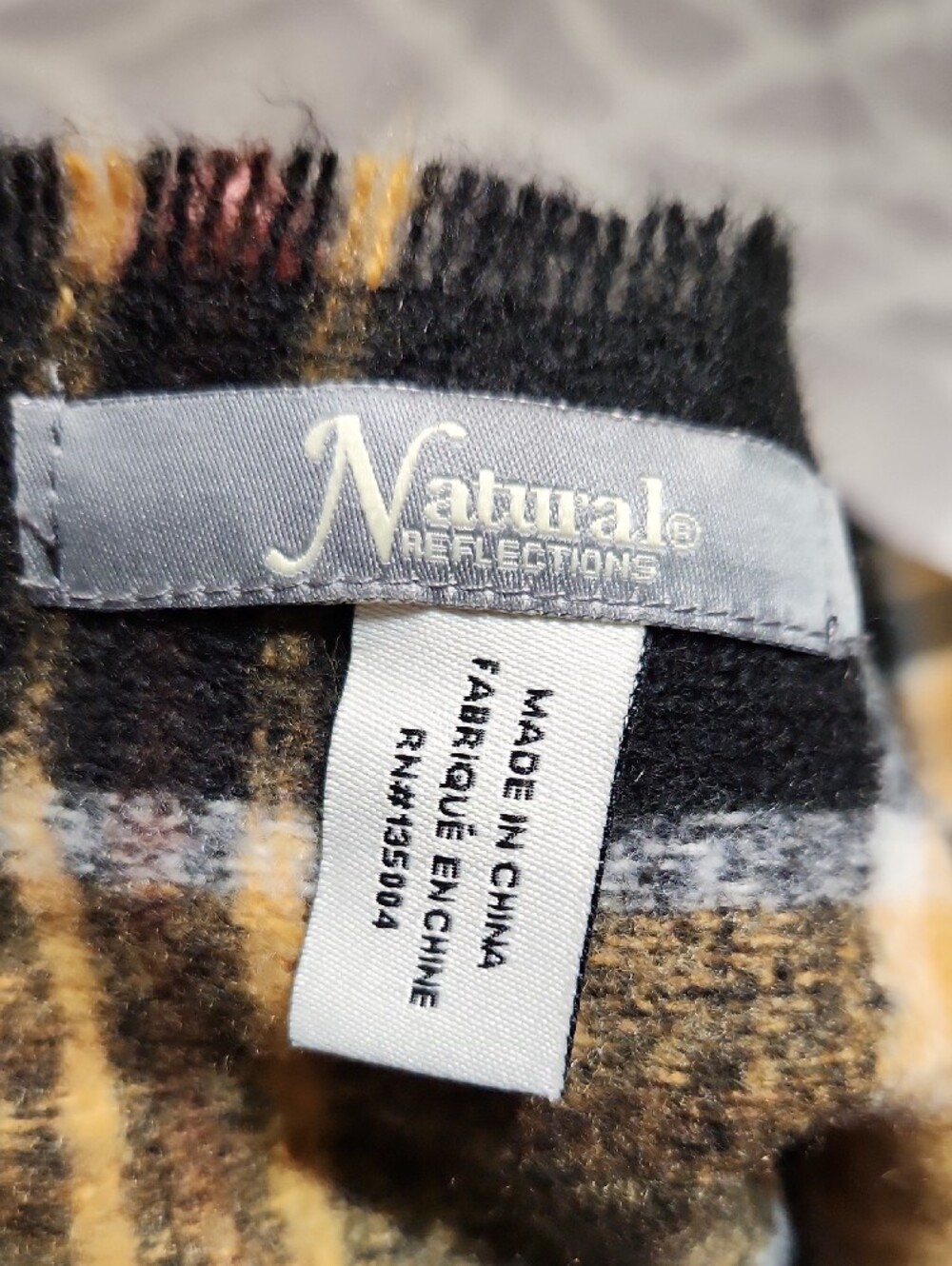 Natural Reflections Yellow Plaid Scarf - Picture 3 of 4